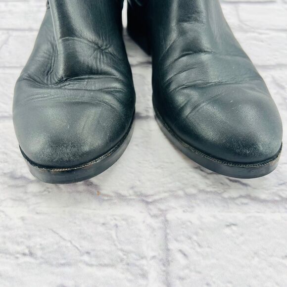 Cole Haan Pull On Chelsea Ankle Boots 6.5 Black Leather Round Toe Block Heel - Picture 4 of 11